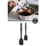 Silicolife Büyük Ve Küçük Spatula Seti, Isıya Dayanıklı Yanmaz Yapışmaz Silikon Spatula 2’Li Set