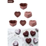 Silicolife Onikiden Airfryer Silikon Kalp Muffin Kek Kalıbı 6’lı- Tüm Hava Fritözleriyle Uyumlu SL11 - Renk - Kahverengi