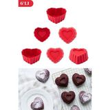 Silicolife Onikiden Airfryer Silikon Kalp Muffin Kek Kalıbı 6’lı- Tüm Hava Fritözleriyle Uyumlu SL11 - Renk - Kırmızı