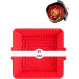 Silicolife Onikiden Airfryer Silikon Kare Pişirme Kabı ve 6’lı Kek Muffin Kalıbı Set- Hava Fritözleriyle Uyumlu - Renk - Kırmızı