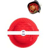 Silicolife Onikiden Airfryer Silikon Pişirme Kabı ve 6’lı Kek Muffin Kalıbı Set- Tüm Hava Fritözleriyle Uyumlu - Renk - Kırmızı
