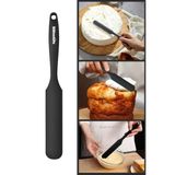 Silicolife Pasta Sıvama Spatulası, Silikon Çikolata Krema Reçel Sıyırma Sıvama Bıçağı Spatulası 25cm Siyah