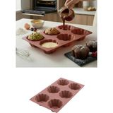Silicolife Silikon 6'lı Kek ve Sufle Kalıbı SL026 Kahverengi