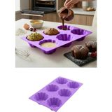 Silicolife Silikon 6'lı Kek ve Sufle Kalıbı SL026 Lila