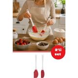 Silicolife Silikon Büyük Spatula ve Küçük Spatula 2'li Set KIRMIZI