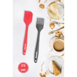 Silicolife Spatula ve Fırça Seti, Isıya Dayanıklı Yanmaz Yapışmaz Silikon Spatula ve Yumurta Fırçası Set Renkli