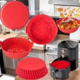 Silicolife Yuvarlak Airfryer Pişirme Kabı - Kırmızı