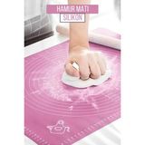 Silicon Hamur Açma Matı 50X40, Pratik ve Rahat Kullanım, Esnek ve Dayanıklı - Altın