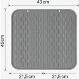 Siliconly %100 Silikon Bulaşık Kurutma Matı Pvc ve Plastik Içermez Bulaşık Altlığı Bulaşık Kurutmalığı - Gri