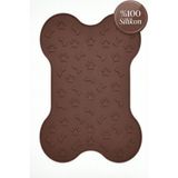 Siliconly %100 Silikon Kokusuz Plastik ve Pvc Içermez Köpek Beslenme Paspası Köpek Mama Matı - Kahverengi