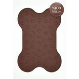 Siliconly %100 Silikon Kokusuz Plastik ve Pvc İçermez Köpek Beslenme Paspası Köpek Mama Matı-Mocha