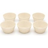 Siliconly 6lı Muffin Mini Kek KALIBI-%100 Silikon Yanmaz-Tekrar Kullanılabilir Kek Kalıbı-Ekru