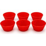 Siliconly 6lı Muffin Mini Kek KALIBI-%100 Silikon Yanmaz-Tekrar Kullanılabilir Kek Kalıbı-Kırmızı