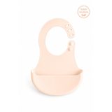 Siliconly BPA İçermeyen%100 Silikon Bebek Mama Önlüğü Kaydırmaz Cepli Bebek Önlüğü Ekru