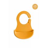 Siliconly BPA İçermeyen%100 Silikon Bebek Mama Önlüğü Kaydırmaz Cepli Bebek Önlüğü Sarı
