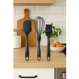 Silicorner 3 Parça Silikon Yemek Pişirme Mutfak Seti Çırpıcı Yumurta Fırçası Spatula