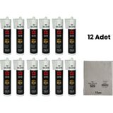Silifix High Tack Hızlı Güçlü Montaj Yapıştırıcı(Ahşap.metal.plastik.cam.taş.mermer) Yapıştırmaya Uygun(Yoğun Kıvamı) 12 Adet