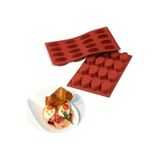 Siliko World Oval 16’Lı Çörek Kek & Çikolata & Sabun Silikon Kalıbı, Kırmızı