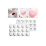 Siliko World Silikon 3D Kalp Kalıbı Kek Çikolata Muffin Sabun Mum Epoksi Reçine Kalıbı, Beyaz