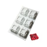 Siliko World Silikon 6'lı Bubble, Bulut Şekilli Çikolata, Sabun, Mum, Kek Kalıbı,Pasta Kalıbı, Beyaz