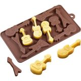 Siliko World Silikon Çikolata Kalıbı Gitarlar, Kahverengi - 0,700 gr