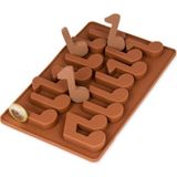 Siliko World Silikon Çikolata Kalıbı Notalar, Kahverengi - 0,700 gr