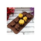 Siliko World Silikon Çikolata Muffin Epoksi Sabun Ve Mum Kalıbı Yapraklar, Kahverengi