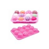 Siliko World Silikon Çoklu Desen Kek Muffin Çikolata Mum Buz Kalıp, Kahverengi