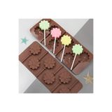Siliko World Silikon Lolipop Kalıbı Çikolata Kalıbı Silikon Kalıp, Kahverengi