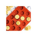 Siliko World Silikon Waffle Kalıbı, Çikolata Kalıbı, Bisküvi Kalıbı Ve Kurabiye Kalıbı Mini Yuvarlak, Kahverengi