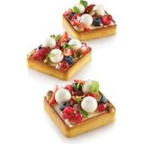 Silikomart Delikli Tart Kalıbı Silikomart Kare 80x80x2 mm