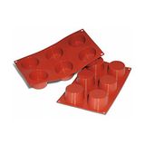 silikomart Mestolame Silikon kek kalıbı Siliconflex Kırmızı SF102 Medium Muffin 6x119 ml