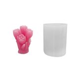 Silikon 3D 6 Güllü Çiçek Buketi Mum Kalıbı