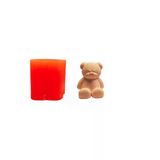Silikon 3D Kalıp Oturan Sevimli Ayıcık Model Mum Ve Taş Tozu Kalıbı 6.5X5.3 Cm