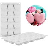 Silikon 3D Kalp Kalıbı Kek Çikolata Muffin Sabun Mum Epoksi Reçine Kalıbı - Beyaz