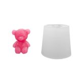 Silikon 3D Mini Süslemelik Oturan Sevimli Ayıcık Mum Kalıbı