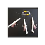 Silikon At Çek Takımı (2 AD) V8 Silikon Balıklı Çapari 6,5 Cm Beyaz