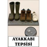 Silikon Ayakkabı Tepsisi Su Geçirmez Kaymaz Yıkanabilir Ayakkabı Düzenleyici Ayakkabı Standı 60X40cm Gri Renk