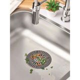 Silikon Banyo ve Mutfak Gider Kapatıcı Çöp Tutucu Lavabo Süzgeci - Seçenek 1 - Antrasit