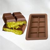 Silikon Çikolata Kalıbı, 8 Bölmeli, Bpa Free, Antibakteriyel, Siyah - Seçenek 1 - Ahşap