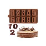 Silikon Çikolata Waffle Puding Sayılar Ile Buz Kek Şeker Kalıbı-Yeni