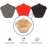 Silikon Cupcake 2'li Fırın Eldiveni Tutacağı - 0 - Gri