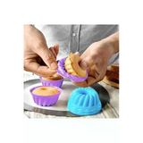 Silikon Cupcake Mini Kek Kalıbı-6'Lı Renkli Silikon Kalıbı Yapışmaz Mini Kek Ve Muffin Kalıbı Siliko