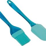 SİLİKON FIRÇA VE SPATULA 2 Lİ SET-MAVİ