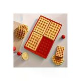 Silikon Fırın Tepsisi 4 Delikli Waffle Kalıbı, Kek Waffle Yapma Tepsisi Kalıbı