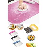 Silikon Hamur Açma Matı (60*45) Hamur Spatula Kesici Şekilli Cips Doğrama Patates Bıçağı