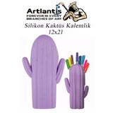 Silikon Kaktus Kalemlik 1 Adet Silikon Kalem Kutusu Eglenceli Sevimli Kaktus Figurlu Hediyelik Kalemlik