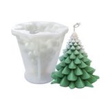 Silikon Kalıp Dekoratif Yılbaşı Noel Ağacı Noel Dekorasyon Mum Kalıbı 11.7X11 CM