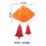Silikon Kalıp Yılbaşı Çam Ağacı 3 Lü Hg-068