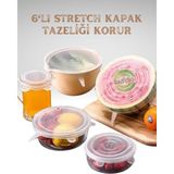 Silikon Kapak Saklama Kabı Kapağı Streç Kapak 6'lı - 1 Adet